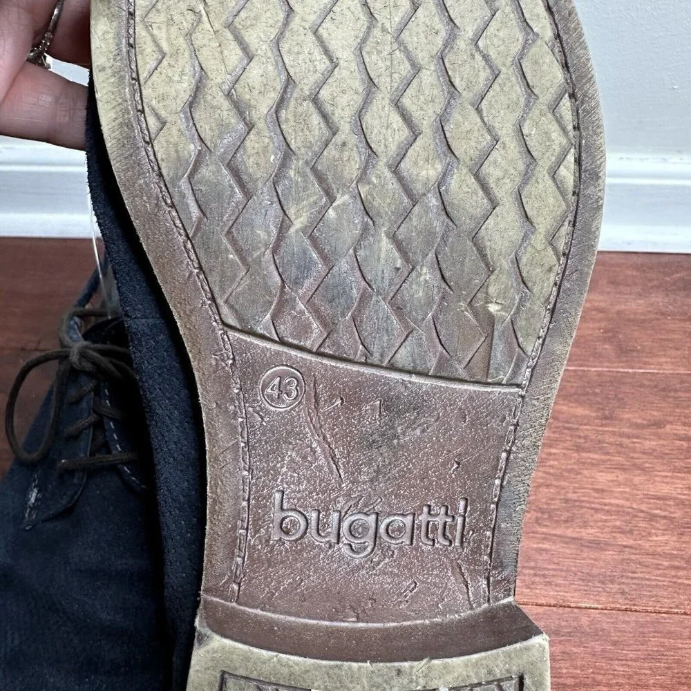 Bugatti Men’s Suede Gibson Lace Up Shoes Dark Blue‎ Size 12